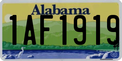 AL license plate 1AF1919