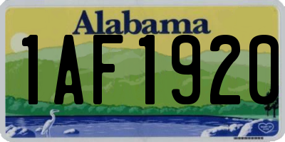 AL license plate 1AF1920