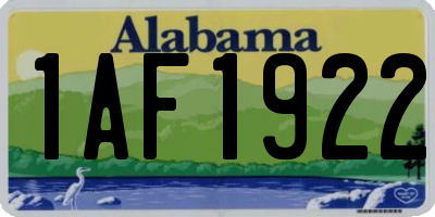 AL license plate 1AF1922
