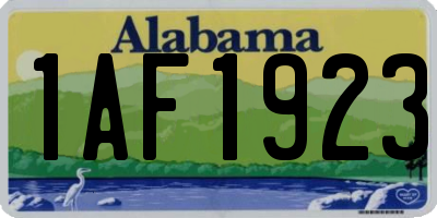 AL license plate 1AF1923