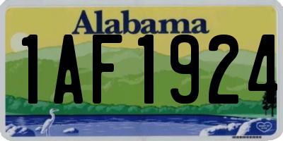 AL license plate 1AF1924