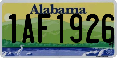 AL license plate 1AF1926