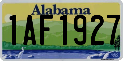 AL license plate 1AF1927