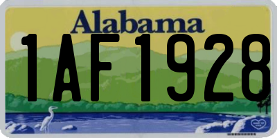 AL license plate 1AF1928