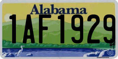 AL license plate 1AF1929