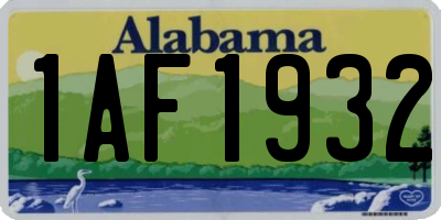 AL license plate 1AF1932