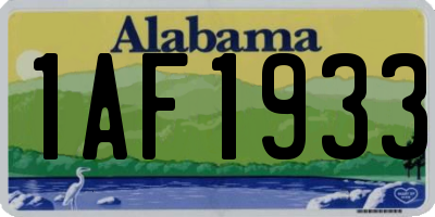 AL license plate 1AF1933