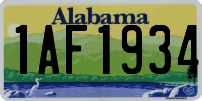 AL license plate 1AF1934