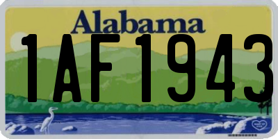 AL license plate 1AF1943