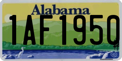AL license plate 1AF1950