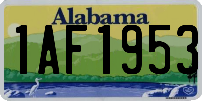 AL license plate 1AF1953