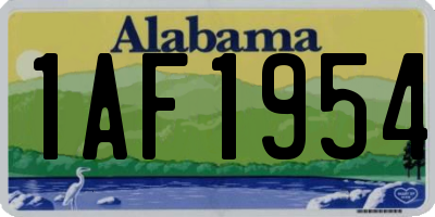 AL license plate 1AF1954