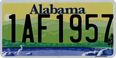 AL license plate 1AF1957