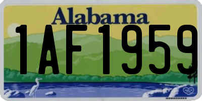 AL license plate 1AF1959