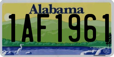 AL license plate 1AF1961