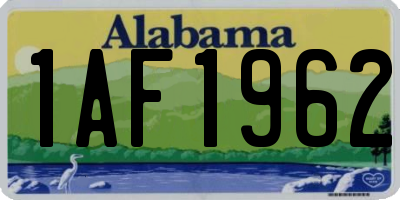AL license plate 1AF1962