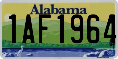 AL license plate 1AF1964