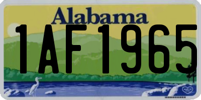 AL license plate 1AF1965