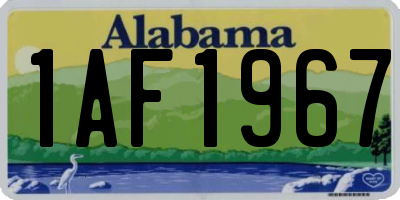 AL license plate 1AF1967