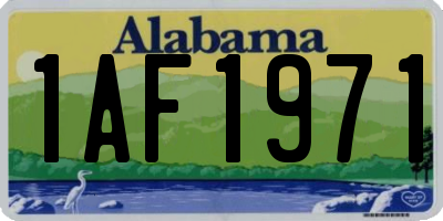 AL license plate 1AF1971