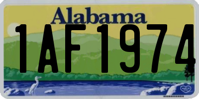 AL license plate 1AF1974