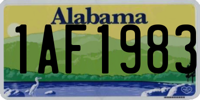 AL license plate 1AF1983