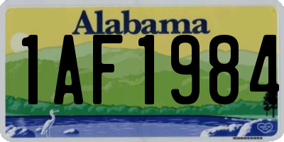 AL license plate 1AF1984