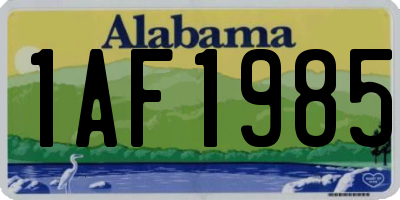 AL license plate 1AF1985