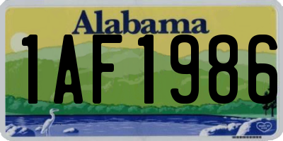 AL license plate 1AF1986