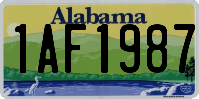AL license plate 1AF1987
