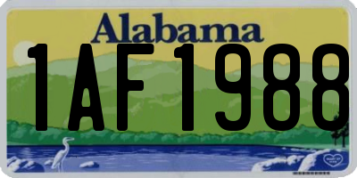 AL license plate 1AF1988