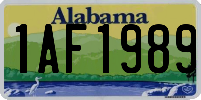 AL license plate 1AF1989