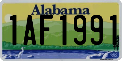 AL license plate 1AF1991