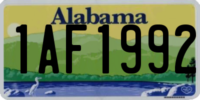 AL license plate 1AF1992