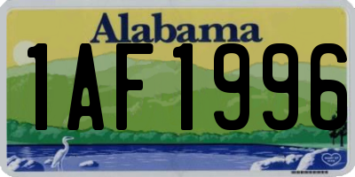 AL license plate 1AF1996