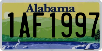 AL license plate 1AF1997