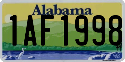 AL license plate 1AF1998