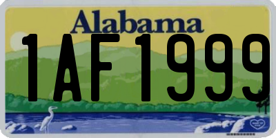 AL license plate 1AF1999