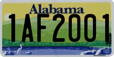 AL license plate 1AF2001