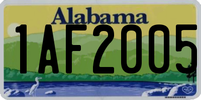 AL license plate 1AF2005