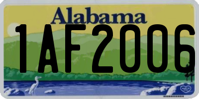 AL license plate 1AF2006