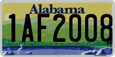 AL license plate 1AF2008