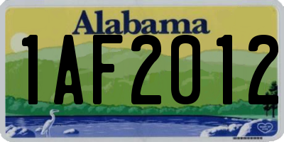 AL license plate 1AF2012
