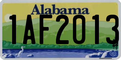 AL license plate 1AF2013