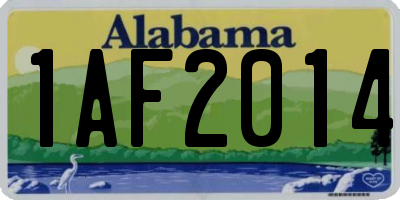 AL license plate 1AF2014
