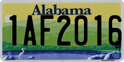 AL license plate 1AF2016