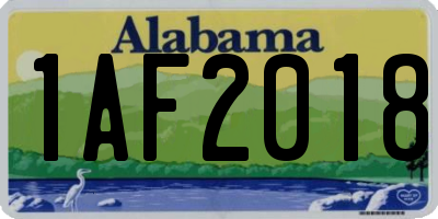 AL license plate 1AF2018