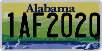 AL license plate 1AF2020