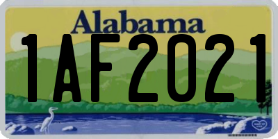 AL license plate 1AF2021