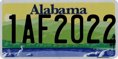 AL license plate 1AF2022